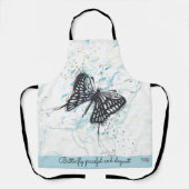 Zwart vlinderwit Afdrukprofiel Schort (Voorkant)