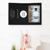 Zwart Voeg je Logo Custom Text Promotion Photo toe Spandoek (Insitu)