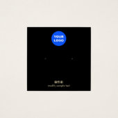 Zwart voeg je Logo-oormerskaart toe Vierkante Visitekaartjes (Voorkant)