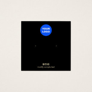 Zwart voeg je Logo-oormerskaart toe Vierkante Visitekaartjes