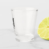 Zwart Voeg jouw naam en Initiaal Monogram toe Shot Glas (Rechts)