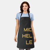 Zwart voeg Jouw naam Modern Plain toe Schort (Gedragen)