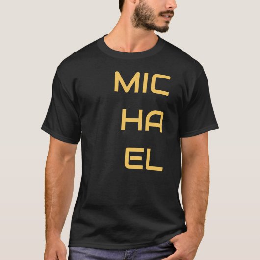 Zwart voeg Jouw naam Modern Plain toe T-shirt (Voorkant)