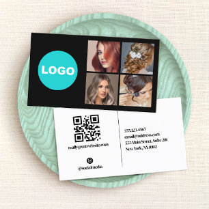 Zwart Voeg toe Logo Social Media Networking Foto Visitekaartje