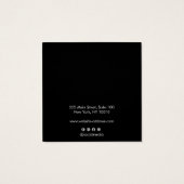 Zwart Voeg uw Logo Ketting oorspong beeldscherm to Vierkante Visitekaartjes (Achterkant)