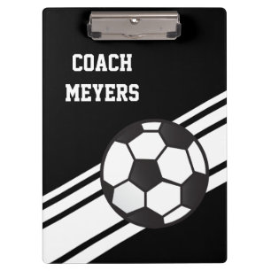 Zwart Voetbal coach, aangepast klembord