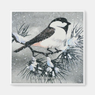 Zwart vogelplein magneet