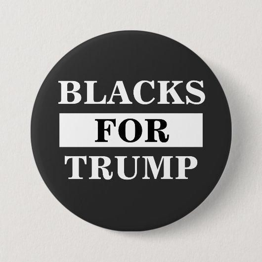Zwart voor Trump Ronde Button 7,6 Cm (Voorkant)