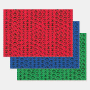 Zwart vraagteken 3D Inpakpapier Vel