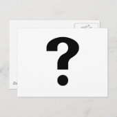 Zwart vraagteken briefkaart (Voorkant / Achterkant)