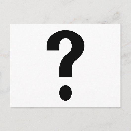 Zwart vraagteken briefkaart (Voorkant)