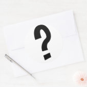 Zwart vraagteken ronde sticker (Envelop)