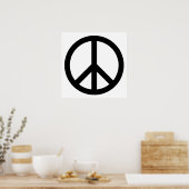 Zwart Vredessymbool Poster (Keuken)