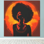 Zwart Vrouw Canvas Muur Kunst Afdruk (Insitu (Houten vloer))