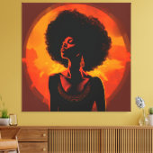 Zwart Vrouw Canvas Muur Kunst Afdruk (Insitu (Woonkamer))