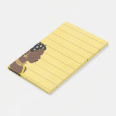 Zwart Vrouw Portret Gelijnd Sticky Post-it® Notes (Schuin)
