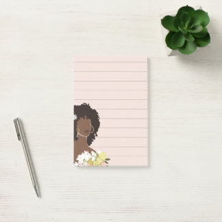 Zwart Vrouw Portret Gelijnd Sticky Post-it® Notes