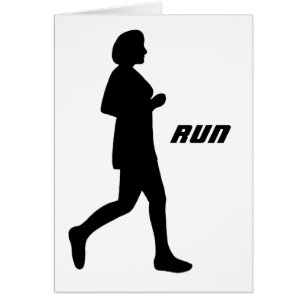 Zwart Vrouw Silhouette Runner Running Painting