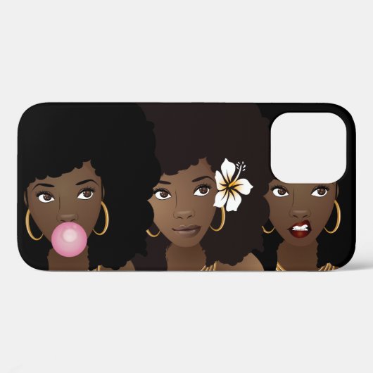 Zwart Vrouwen, Bubblegum & Bloem | PAARSE Case-Mate iPhone Case (Achterkant (horizontaal))