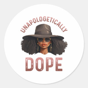 Zwart Vrouwen Unapologetisch Drug Juneteenth Zwart Ronde Sticker