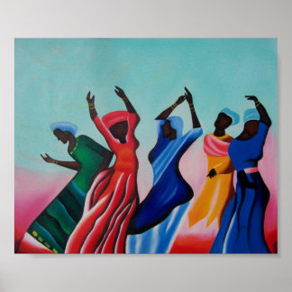 Zwart vrouwendansen poster
