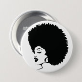 Zwart vrouwenvermogen ronde button 7,6 cm (Voorkant /achterkant)