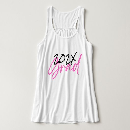 Zwart warm roze Afstudeerder Jaar Aangepaste afbee Tanktop (Design voorkant)