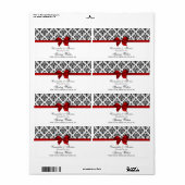  zwart WAT Damask Red H Water Flaconetiket Etiket (Full Sheet)