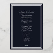 Zwart Watch Oud Origineel Schotland Tartan Zilver Folie Uitnodiging (Achterkant)