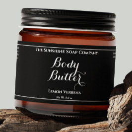 Zwart Waterdicht Body Butter Label Waterfles Etiket