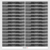 Zwart Waterdicht Cosmetica Etiket 1" x 7" Sticker (Vel)