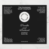 Zwart waterdicht cosmetica flesetiket met logo sparkling wijnetiket (Enkel label)