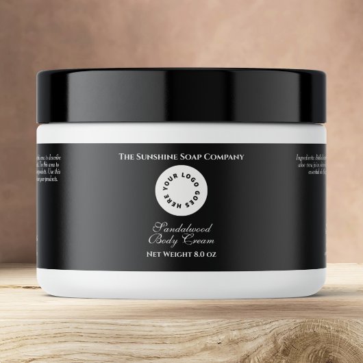 Zwart Waterdicht Cosmetics Jar Label met Logo Waterfles Etiket