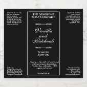 Zwart  waterdichte cosmetica flesetiket sparkling wijnetiket (Enkel label)