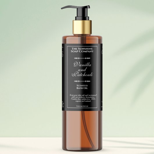 Zwart  waterdichte cosmetica flesetiket sparkling wijnetiket