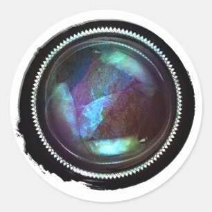 Zwart Wax Mystic Topaz Opal Crest Seal Ronde Sticker