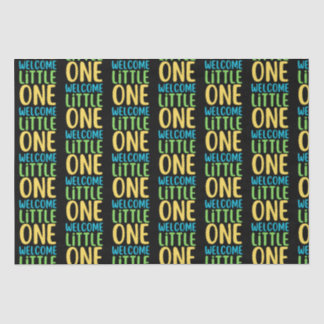 Zwart "Welcome Little One" Baby shower Tissuepapier