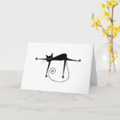 Zwart Whimsy Kat 8 Kaart (Gele Bloem)