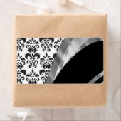 Zwart-white damask etiket (Insitu)