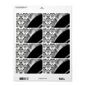 Zwart-white damask etiket (Full Sheet)