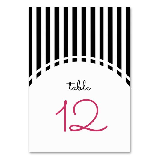 Zwart | White Stripe Pattern Wedding Kaart (Achterkant)