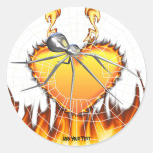 Zwart widow Chrome Design 1 Ronde Sticker