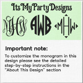 Zwart-wijnstokmonogram DIY BG-repetitiesterren Kaart