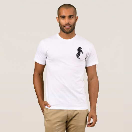 Zwart Wild Paard T-shirt (Voorkant volledig)
