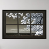 Zwart WIndow Lijst Ominous White Tree Blossom Uitz Poster (Voorkant)