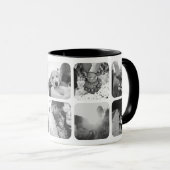 Zwart-wit 10 Mok Rond fotosjabloon Net (Voorkant rechts)