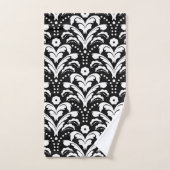Zwart-wit 1930s Damask Elegant Bad Handdoek (Handdoek)