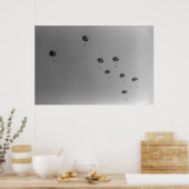 Zwart-wit 1968 Paratrooper Show Poster (Keuken)