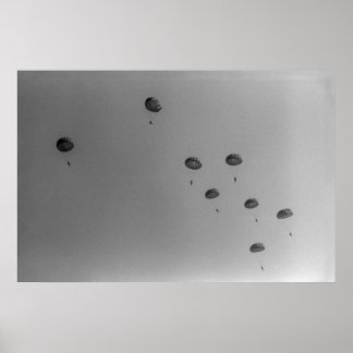 Zwart-wit 1968 Paratrooper Show Poster