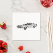 Zwart-wit 1969 Camaro Z28 Paper Party Servetten (Insitu)